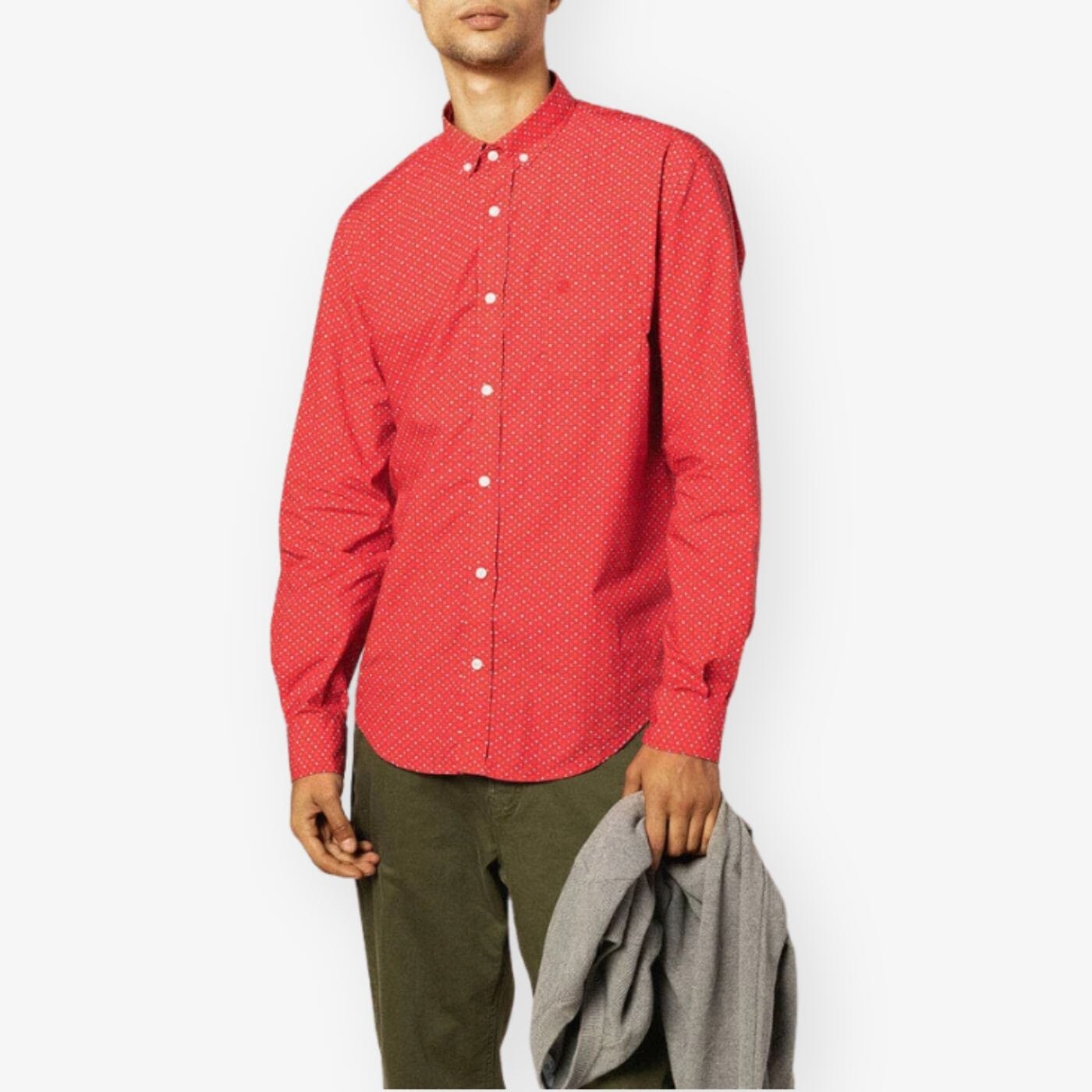 Camicia a maniche lunghe con  stampa fantasia a fiocchi