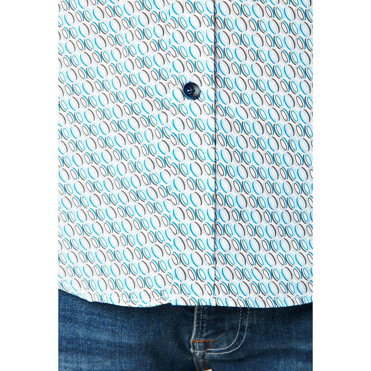 Camicia a maniche lunghe in tessuto fantasia