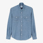 Camicia a maniche lunghe con tasche in denim