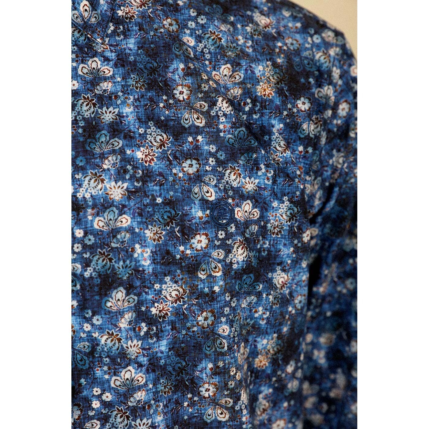 Camicia a maniche lunghe stampata blu navy