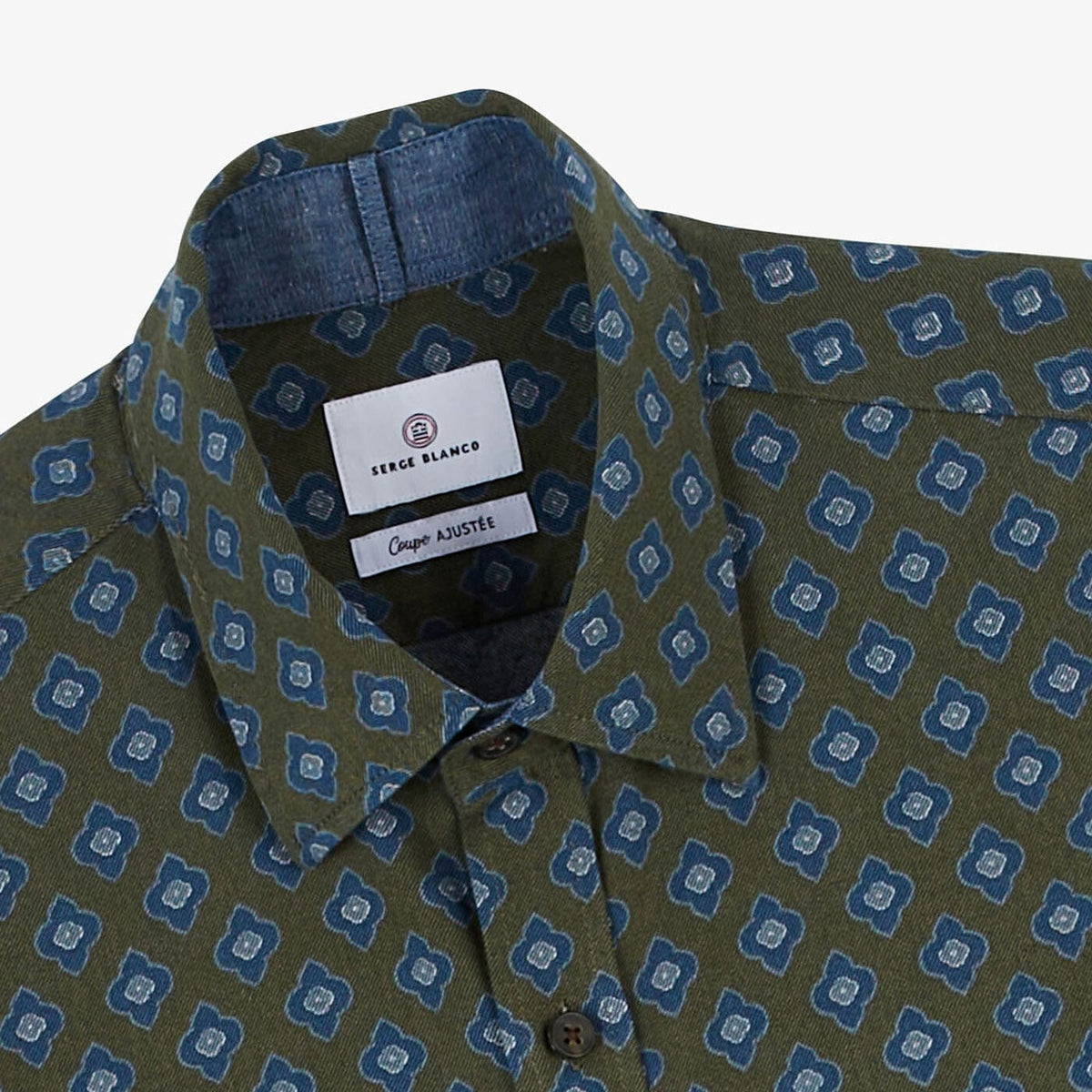 Camicia da uomo in flanella stampata dal taglio aderente