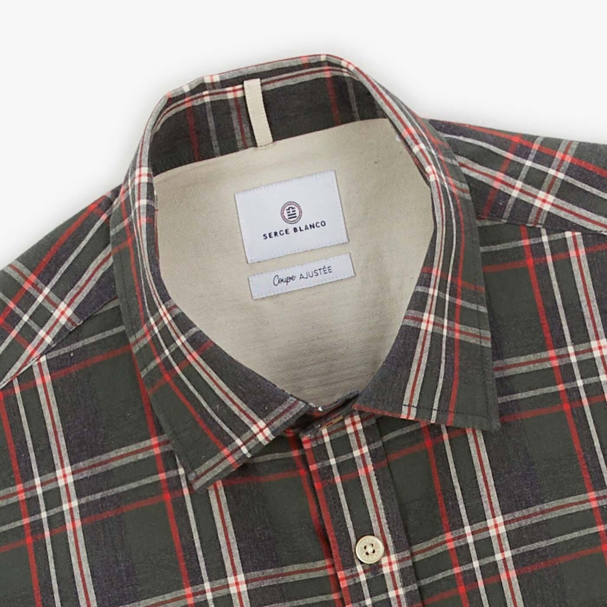 Camicia a maniche lunghe a quadri verde abete