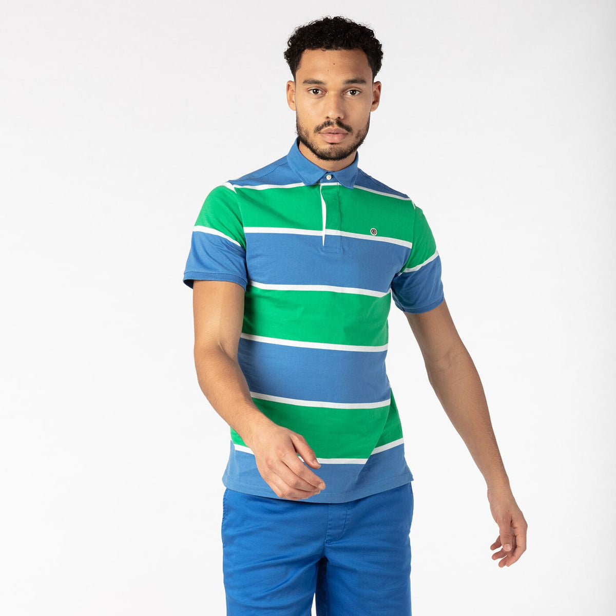 Polo a maniche corte a righe tricolori PLAY