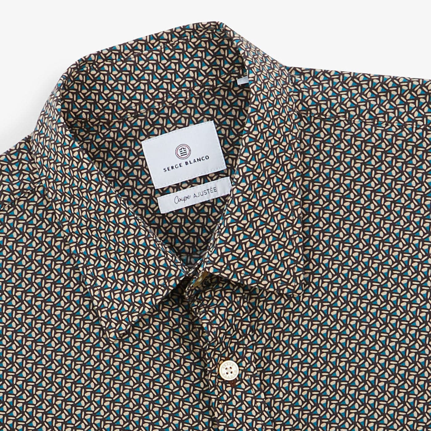 Camicia ametista a maniche lunghe in tessuto fantasia