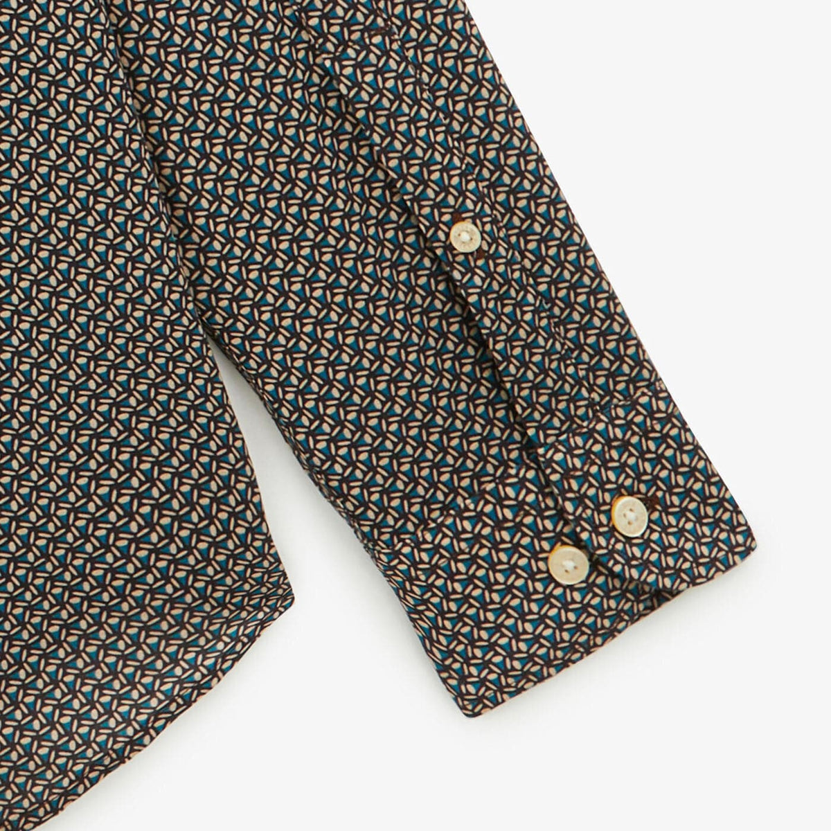 Camicia ametista a maniche lunghe in tessuto fantasia