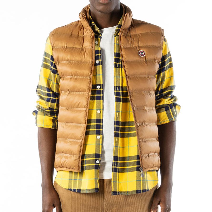 Camicia a quadri gialla in cotone