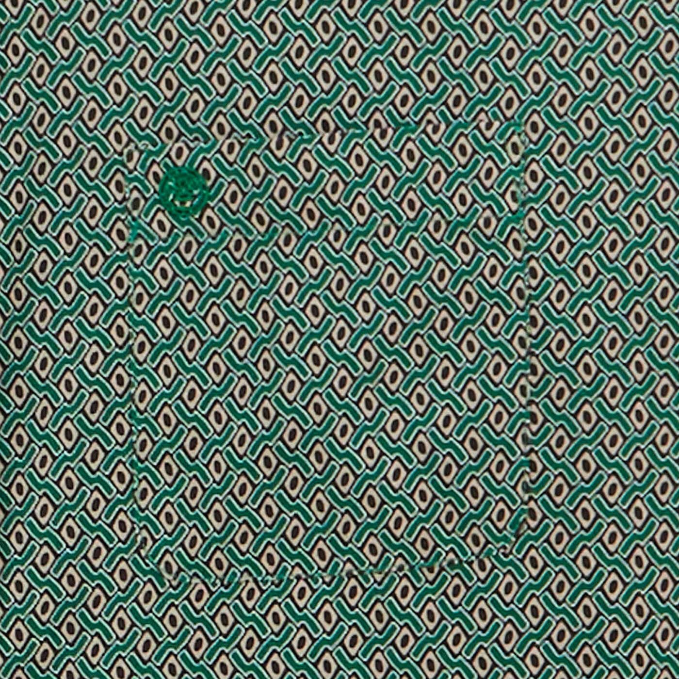 Camicia verde oliva a maniche lunghe con stampa geometrica