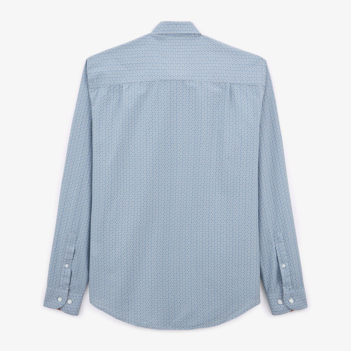 Camicia a maniche lunghe in cotone con stampa floreale blu pacifico