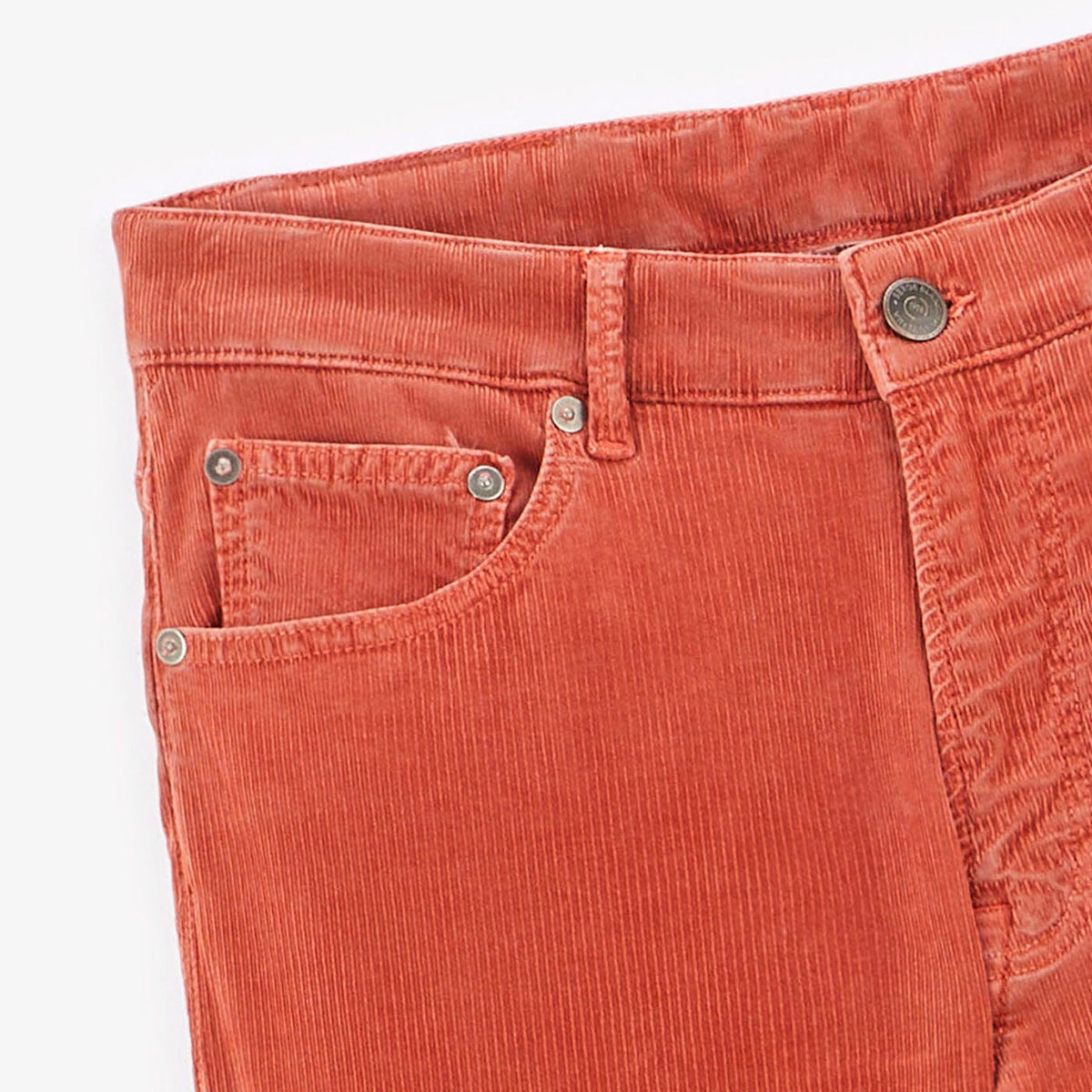 Pantaloni 330 in velluto dal taglio affusolato color terra di Siena