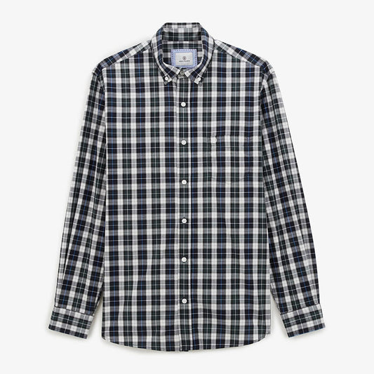 Camicia a maniche lunghe a quadri blu scuro