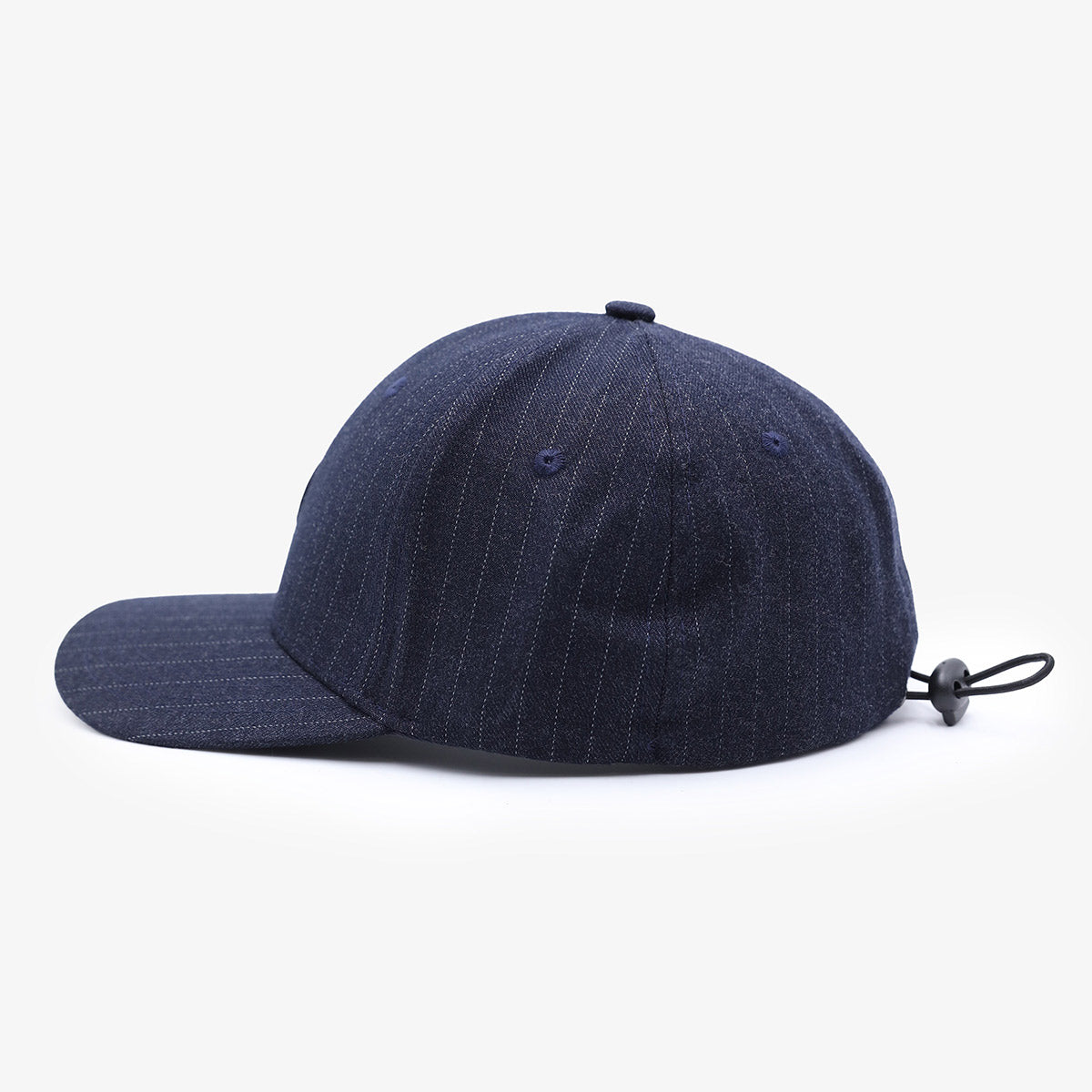 Cappellino da baseball con strisce in lana blu navy