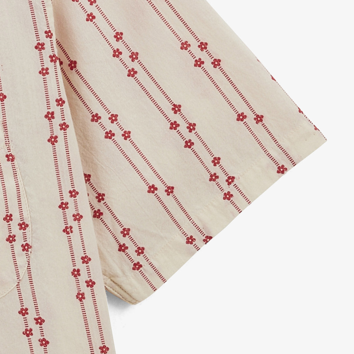 Camicia jacquard a maniche corte con fiori ricamati in cotone bianco UOMO SERGE BLANCO