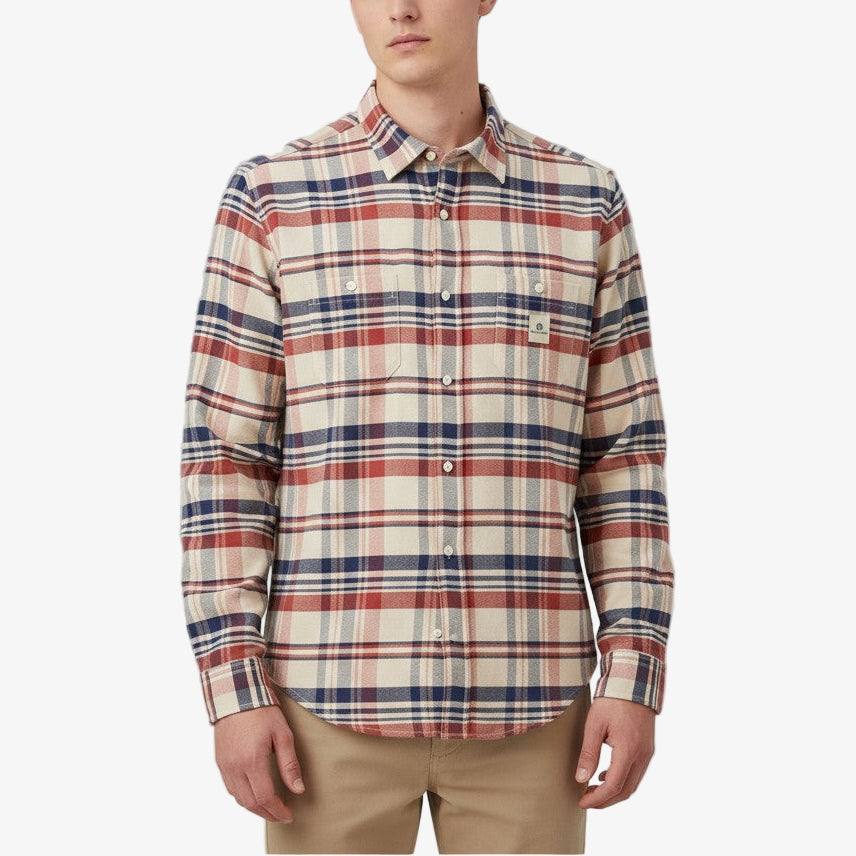 Camicia a maniche lunghe in twill a quadri Charles rosso merlot Play Uomo SERGE BLANCO