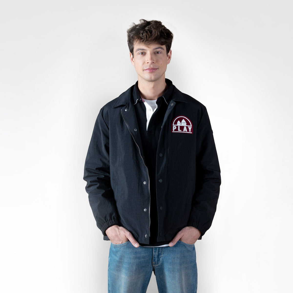 Parka Dan idrorepellente con badge ricamato nero