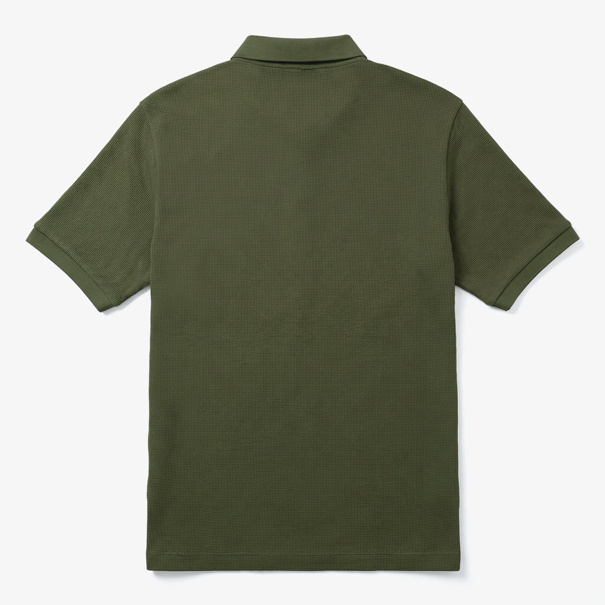 Polo a maniche corte in cotone goffrato verde militare