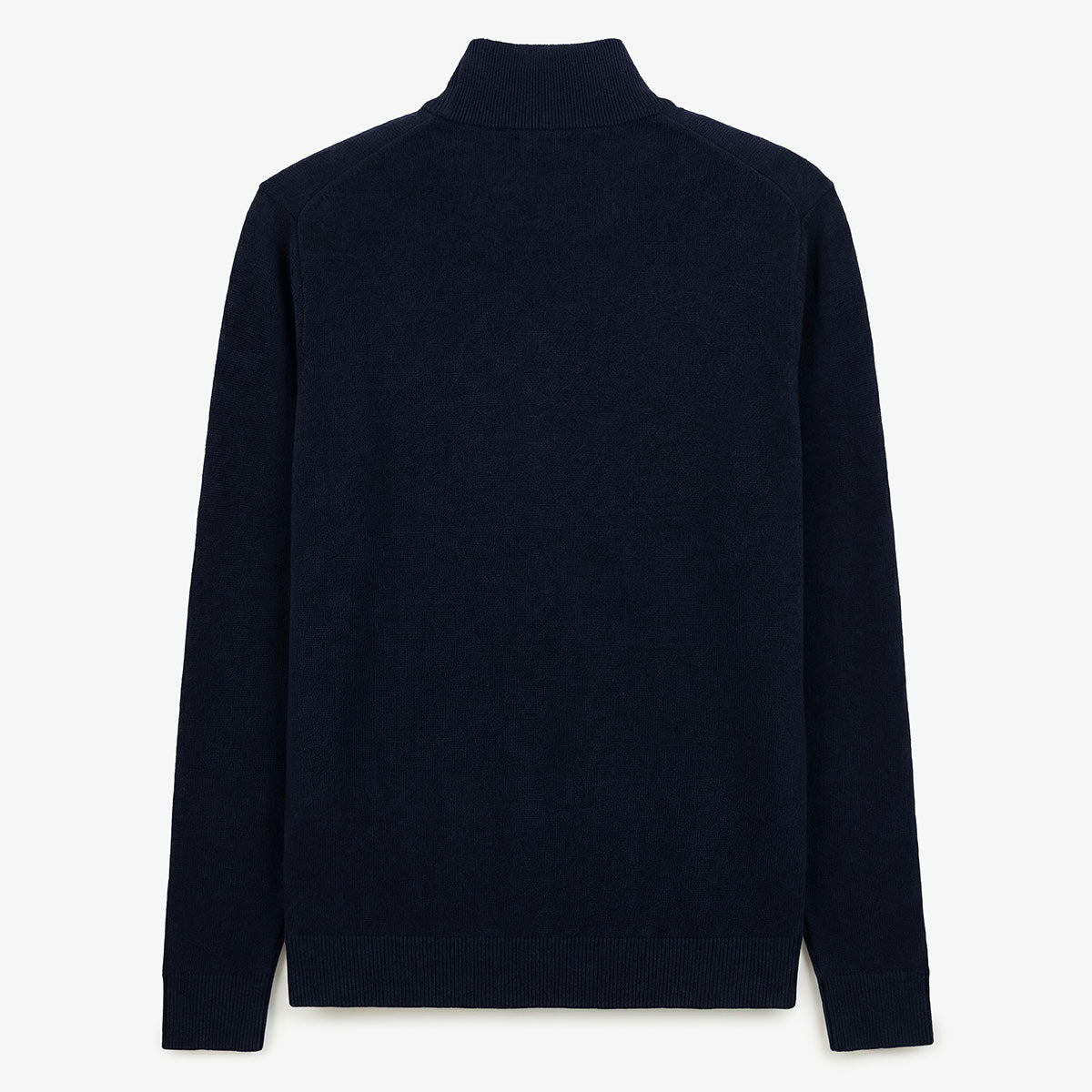 Maglione con collo a zip in cotone e lana blu navy Malo