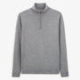 Maglione con collo a zip in cotone e lana grigio melange Malo UOMO SERGE BLANCO