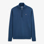 Maglione con collo alto e zip blu Malo serge blanco 