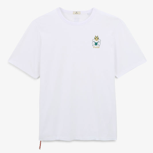 T-shirt girocollo in jersey di cotone con stampa sumo sul petto UOMO SERGE BLANCO