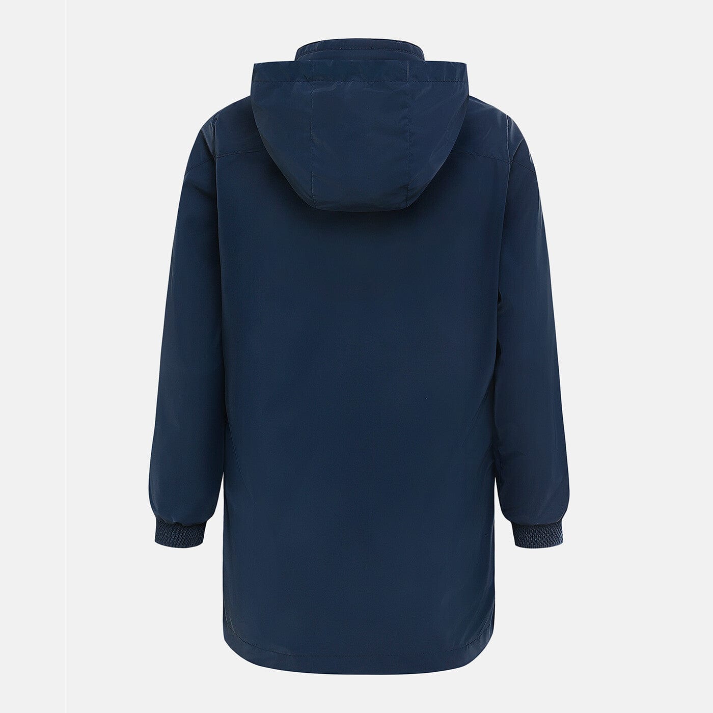 Giacca lunga antivento da ragazzo blu navy in serge bianco