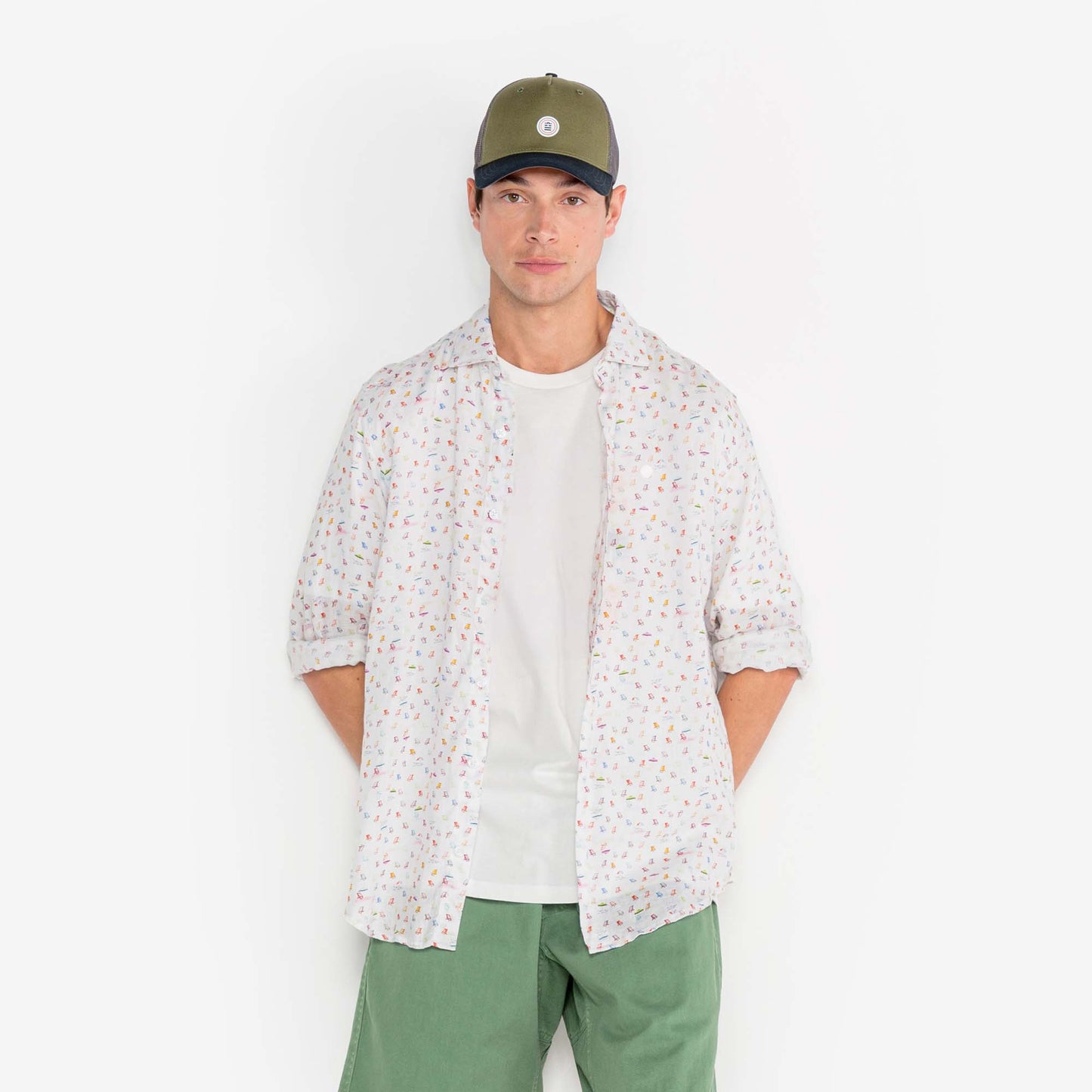 Camicia Charles in lino bianco Summer