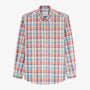 Camicia Clark a maniche lunghe da uomo in cotone a quadri corallo SERGE BLANCO