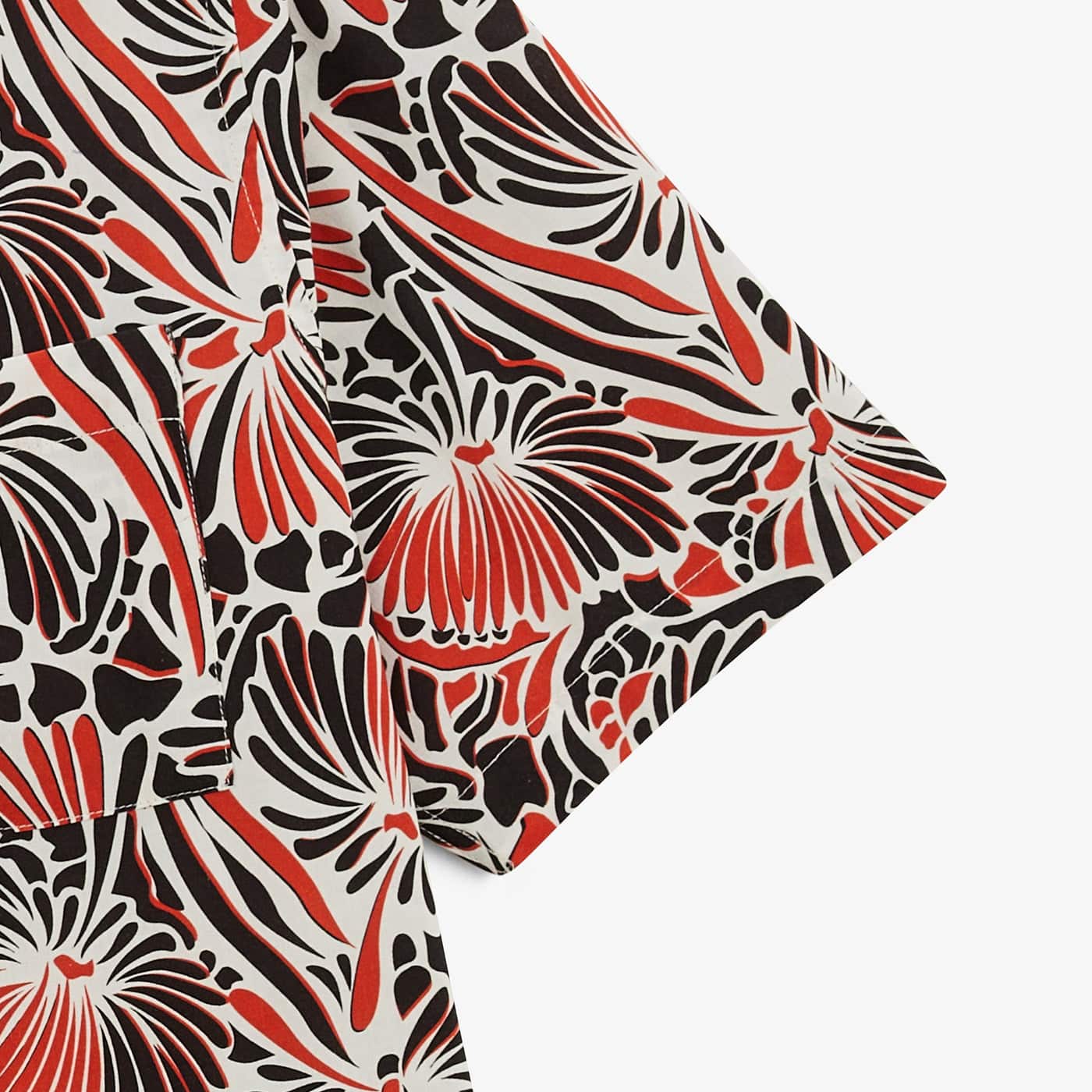 Camicia Clovis a maniche corte color albicocca con motivo floreale da uomo SERGE BLANCO