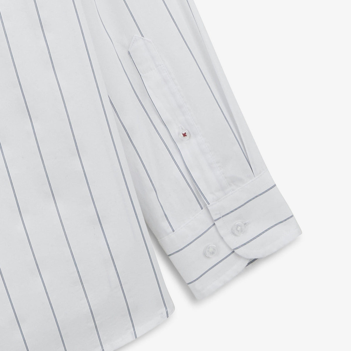 Camicia in cotone a maniche lunghe da uomo bianca a righe SERGE BLANCO