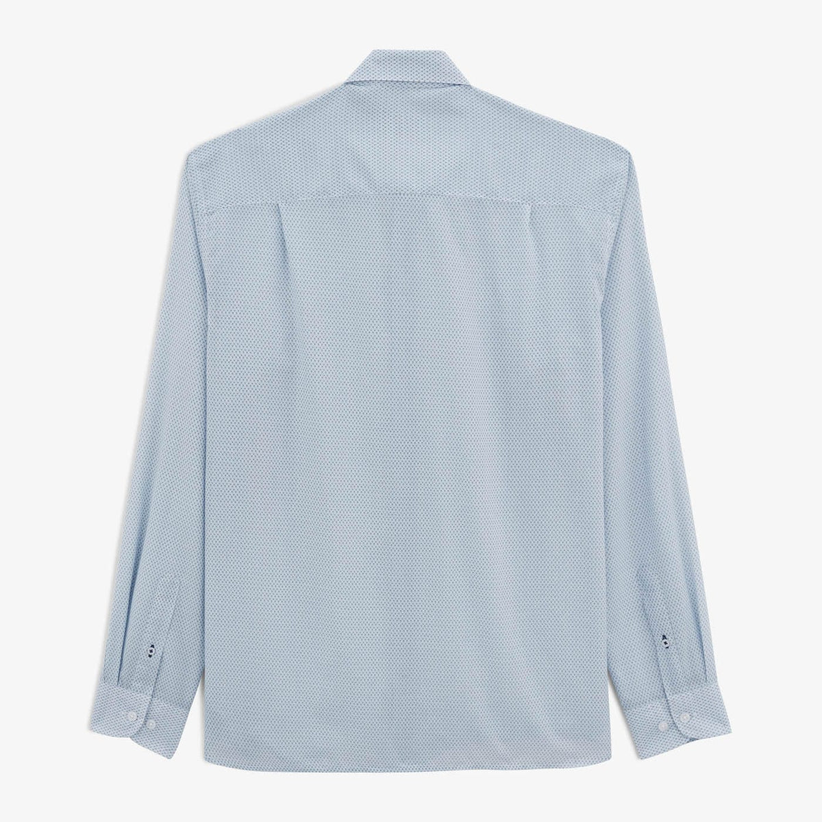 Camicia in cotone a maniche lunghe da uomo con motivi blu SERGE BLANCO