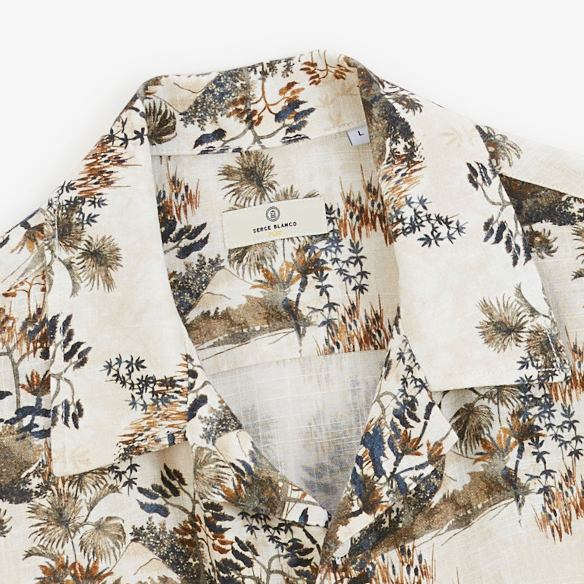 Camicia a maniche corte con stampa fogliame da uomo SERGE BLANCO