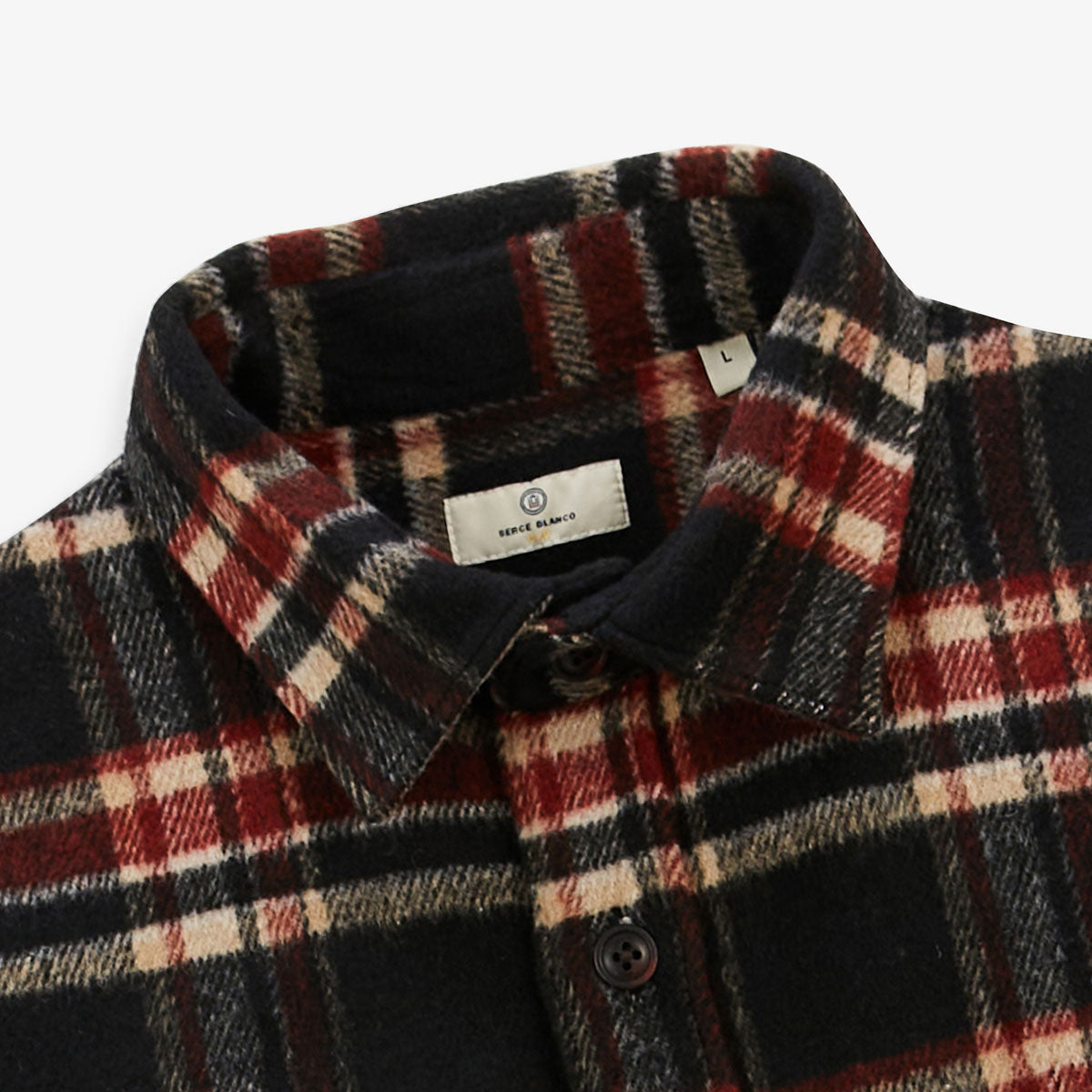 Camicia a maniche lunghe a quadri nera Clovis Play Uomo SERGE BLANCO