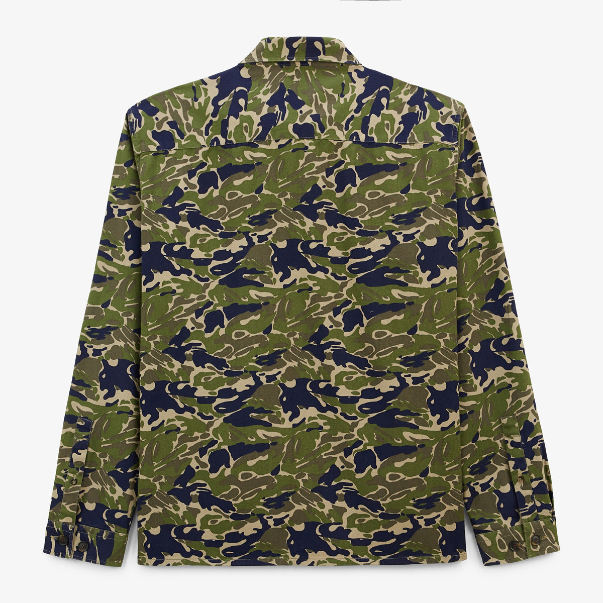 Camicia a maniche lunghe in cotone con motivo mimetico e due tasche sul petto Clovis Uomo SERGE BLANCO