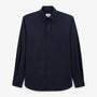 Camicia a maniche lunghe in cotone tinta unita blu scuro navy Charles Uomo SERGE BLANCO