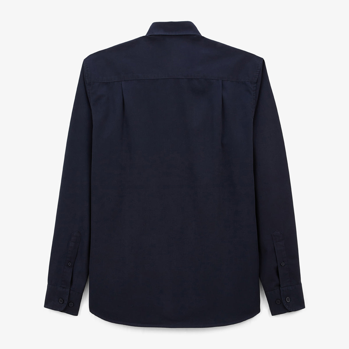 Camicia a maniche lunghe in cotone tinta unita blu scuro navy Charles Uomo SERGE BLANCO