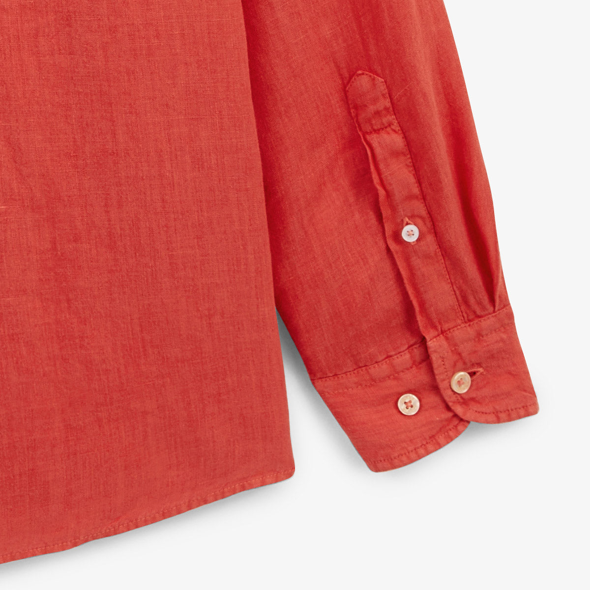 Camicia a maniche lunghe in lino rosso ruggine UOMO SERGE BLANCO