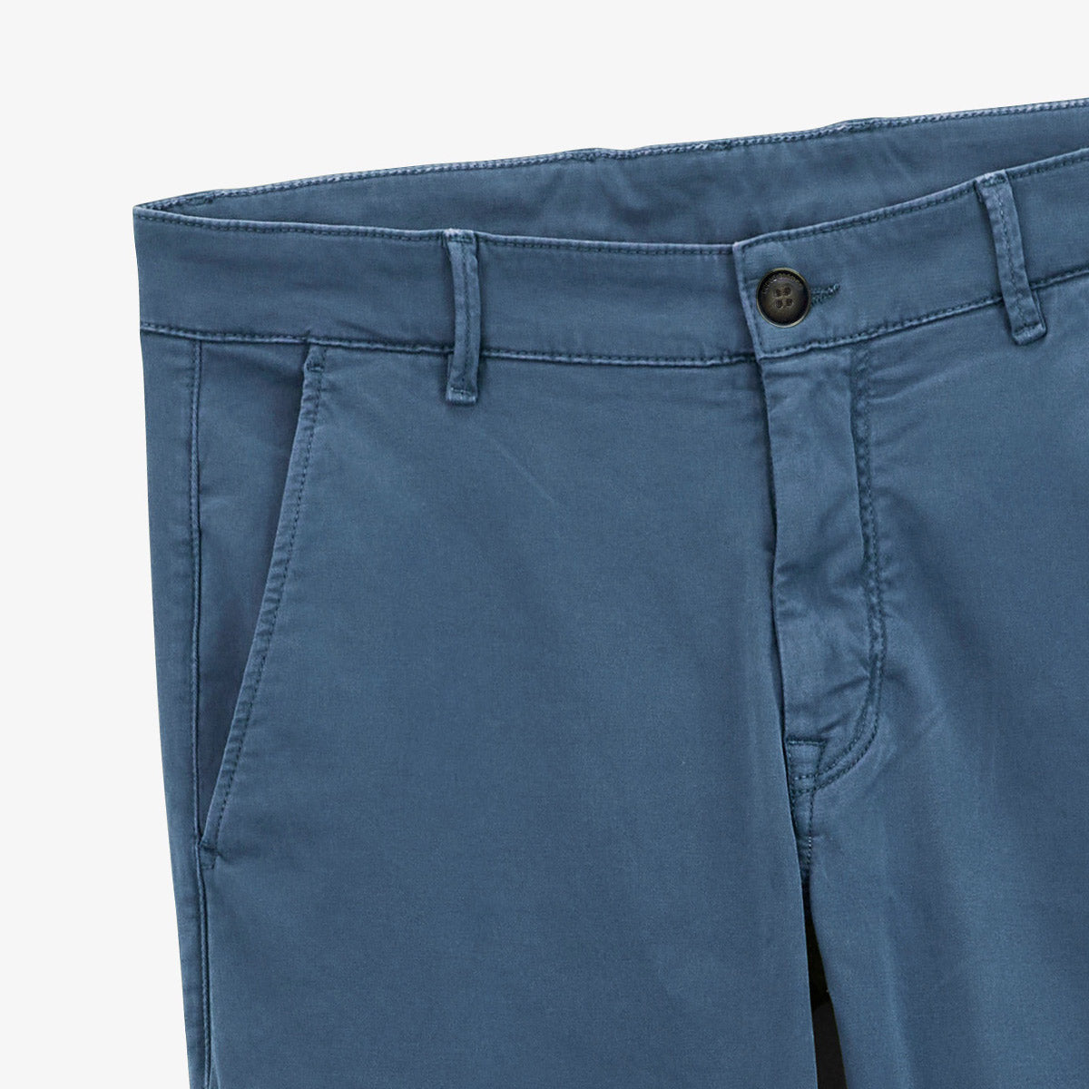 Chino 702 in cotone taglio comodo blu ceruleo da uomo SERGE BLANCO