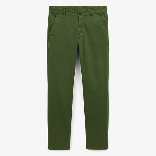 Chino 702 in cotone dal taglio comodo verde oliva UOMO SERGE BLANCO