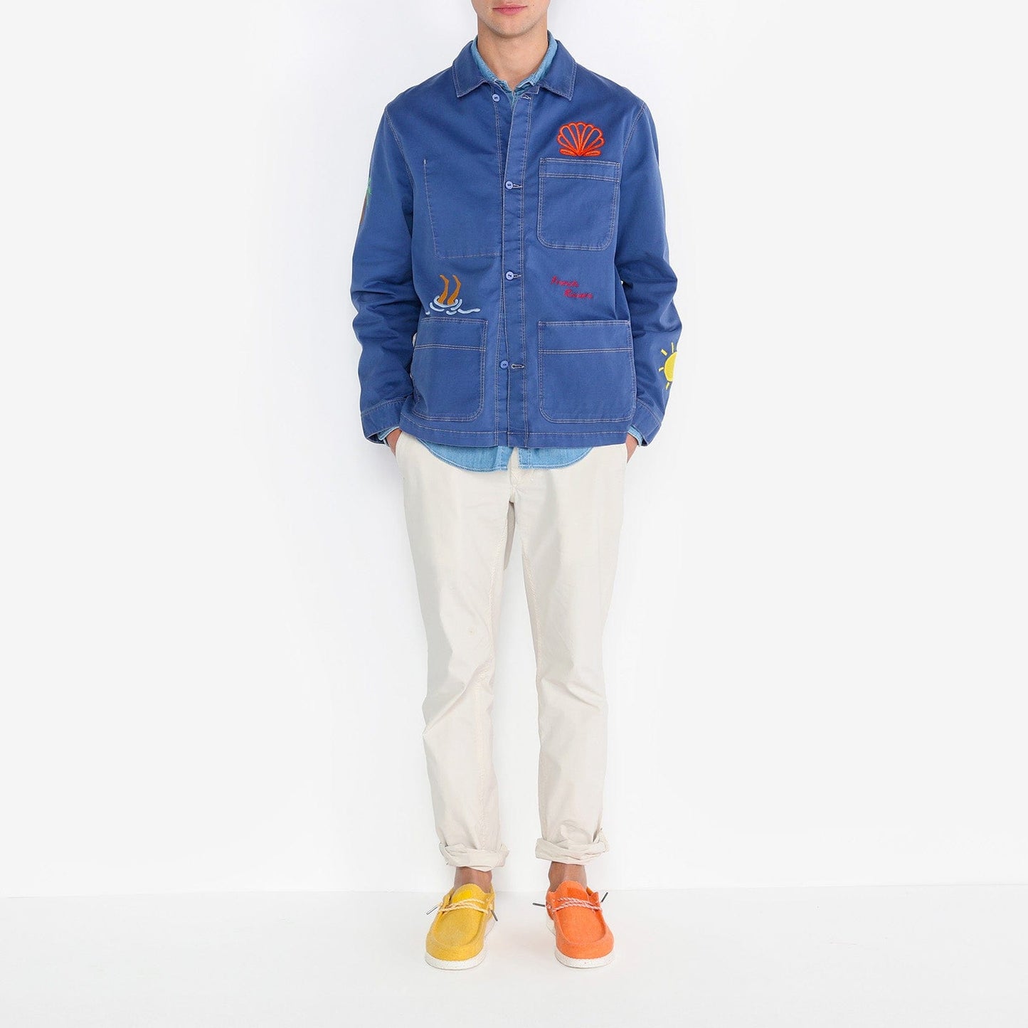 Chino 743 Elastico Tela Paracadute Bianco Latte Uomo SERGE BLANCO