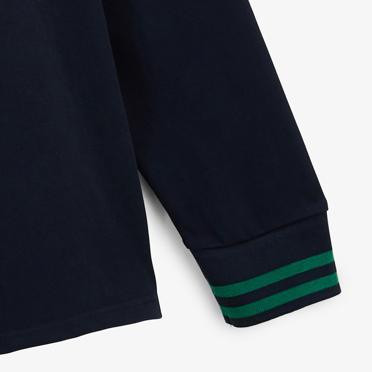 Maglia da rugby a maniche lunghe con collo bordato blu scuro navy da uomo SERGE BLANCO