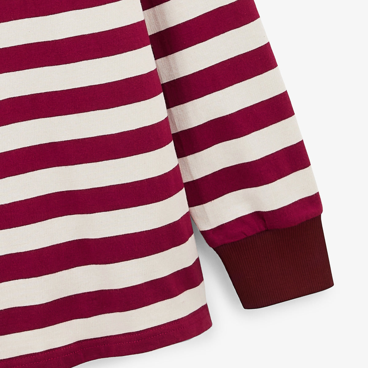 Maglia da rugby a maniche lunghe in cotone a righe Merlot Lens Uomo SERGE BLANCO