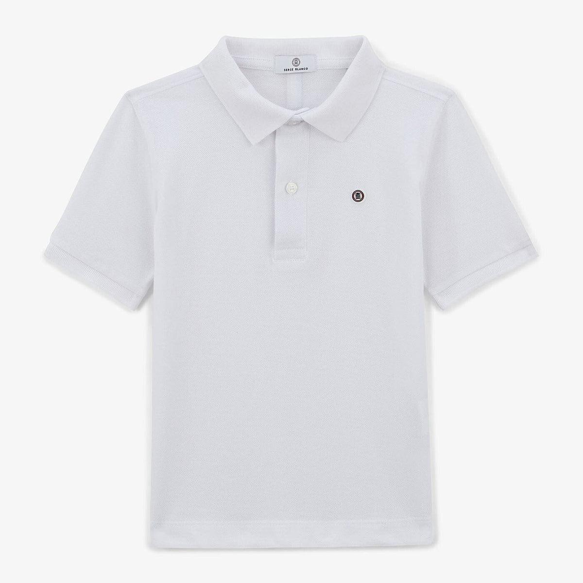 Polo Junior Maniche Corte In Cotone Bianco SERGE BLANCO