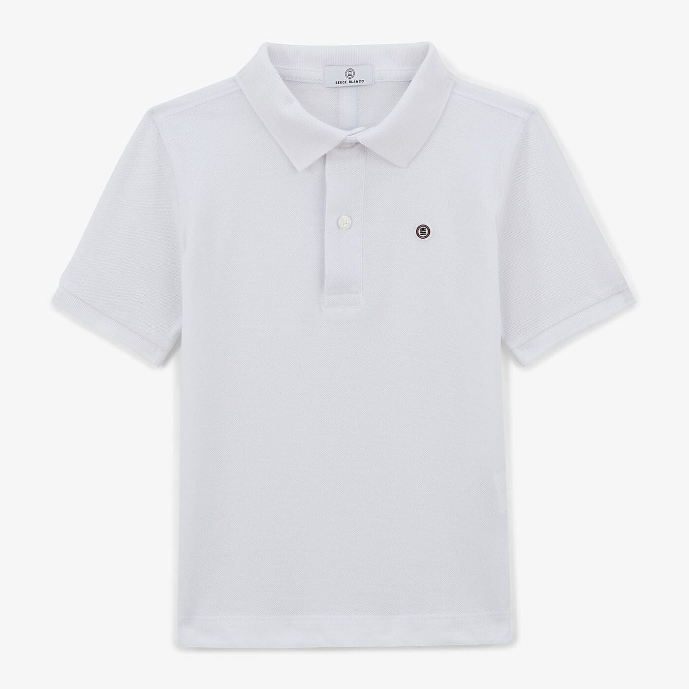 Polo Junior Maniche Corte In Cotone Bianco SERGE BLANCO