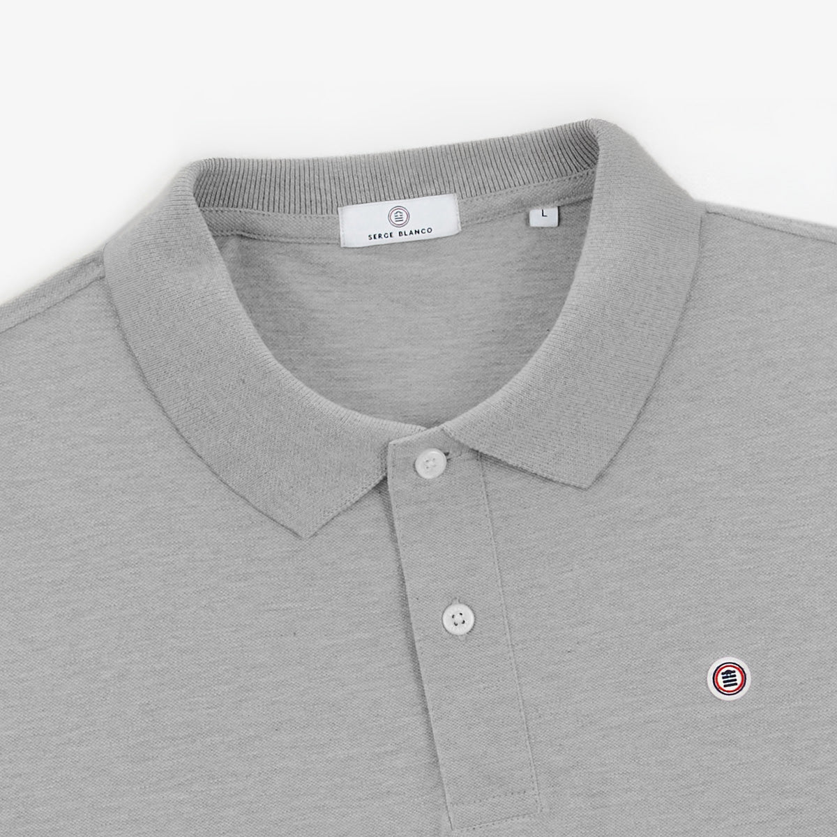 Polo Junior Maniche Corte In Cotone Piqué Grigio Melange Lucas SERGE BLANCO