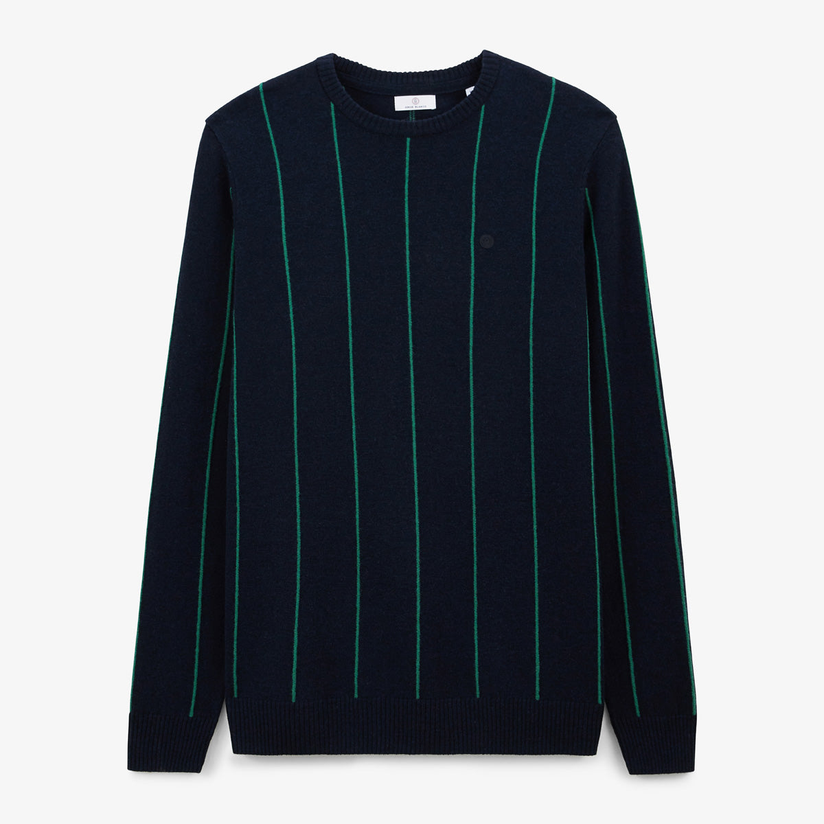 Maglione a righe in cotone e lana blu scuro navy Milo Uomo SERGE BLANCO