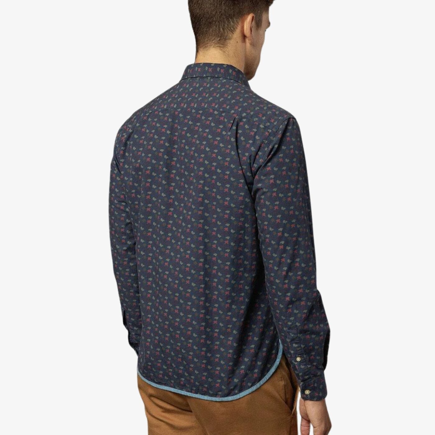 Lange mouwen shirt in popeline met camouflageprint