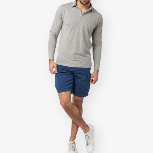 Indigo bermuda met cargozakken