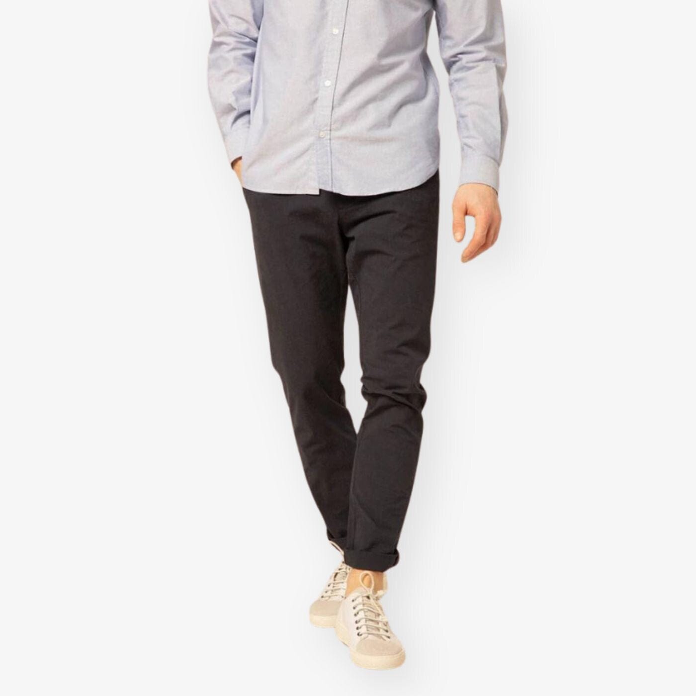 Chino 737 marineblauw met ruitjesmotief