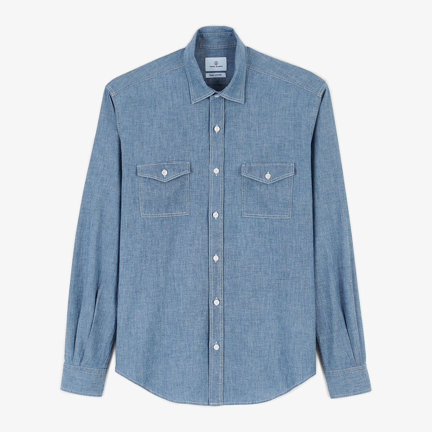 Lange mouwen shirt met zakken in denim