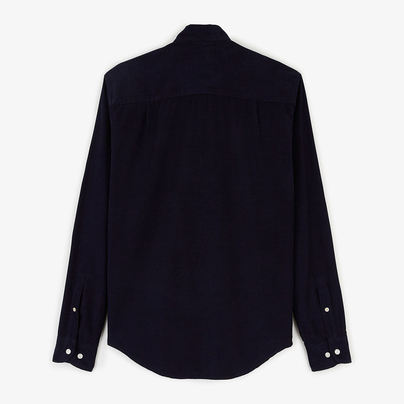 Effen donkerblauw overhemd met lange mouwen