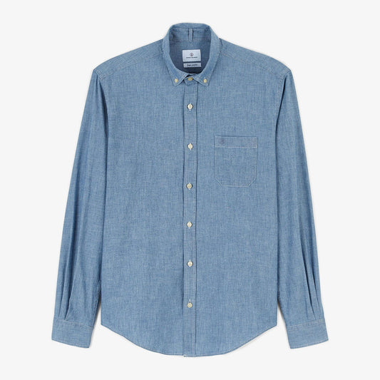 Chambray shirt met lange mouwen